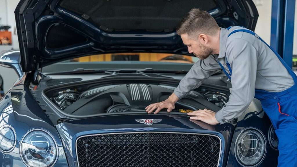 a photo of expert diagnosing why Bentley won't start